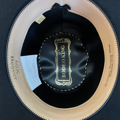 Rodeo King 60X BLACK 6" Open Crown Felt Hat