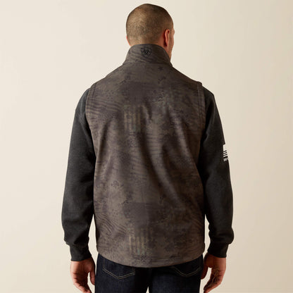 Ariat Mens Patriot Flag Softshell Vest Phantom 10062594