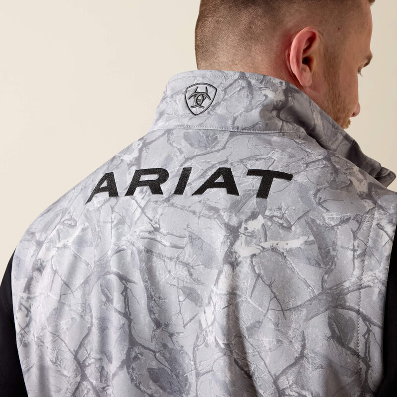 Ariat Mens Logo Softshell Vest Grey Camo Print 10079606