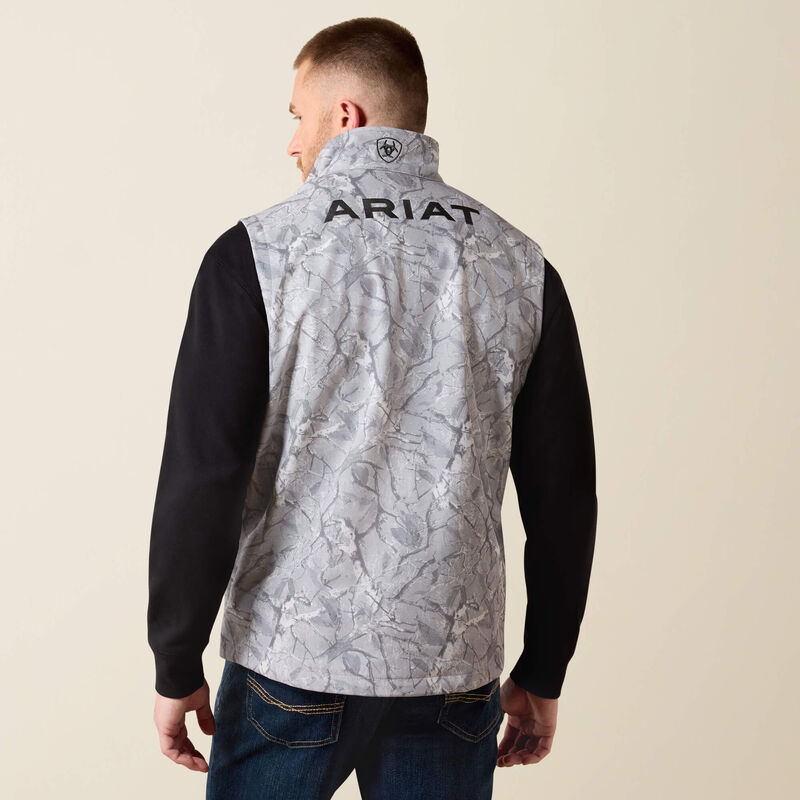 Ariat Mens Logo Softshell Vest Grey Camo Print 10079606