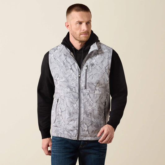 Ariat Mens Logo Softshell Vest Grey Camo Print 10079606