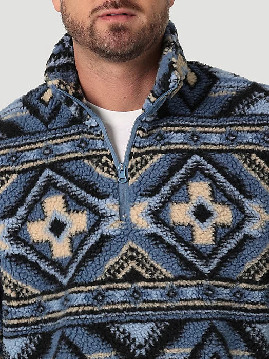 Pull en polaire aztèque pour homme, fermeture éclair 1/4 avec Pull en polaire aztèque pour homme, fermeture éclair 1/4 avec