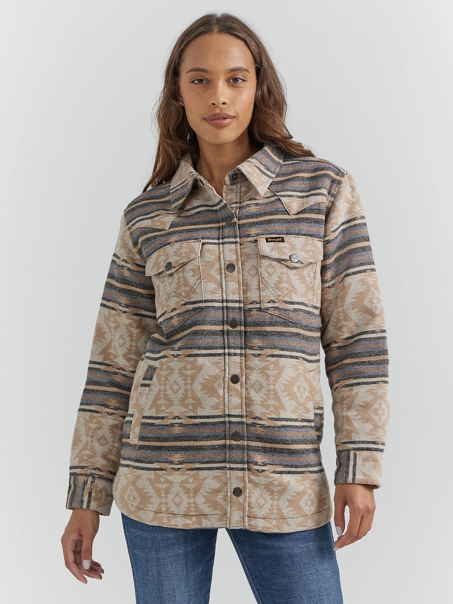 Women's Southwestern Print Jacket DOE STRIPE