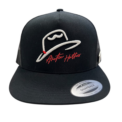 Arctic Hatters White Cutters 2.0 Black Trucker Hat