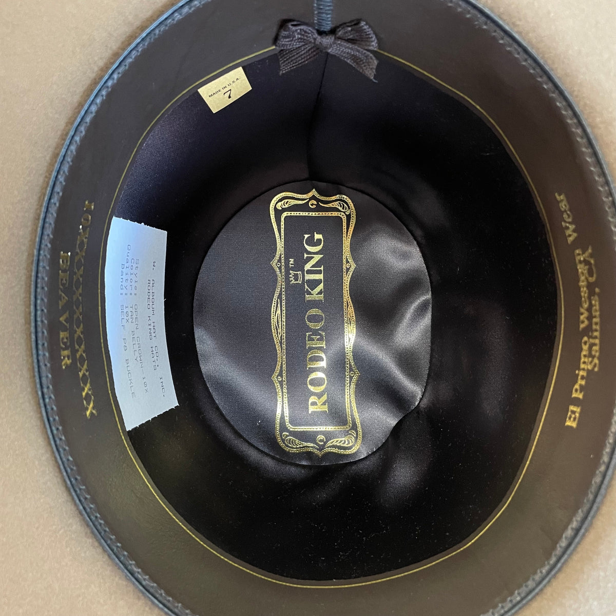 Rodeo King 10X Tan Belly Open Crown Felt Hat