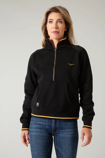 Women's Kimes Ranch Malta Cropped Quarter Zip BLACK