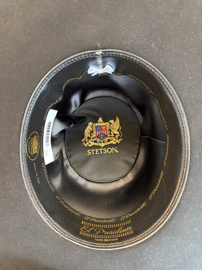 Stetson El Presidente 100X Black Felt 4 1/4" Open Crown