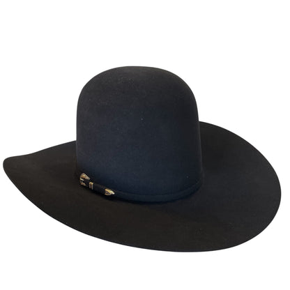 Rodeo King 60X BLACK 6" Open Crown Felt Hat