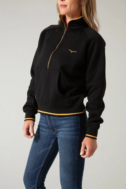 Women's Kimes Ranch Malta Cropped Quarter Zip BLACK