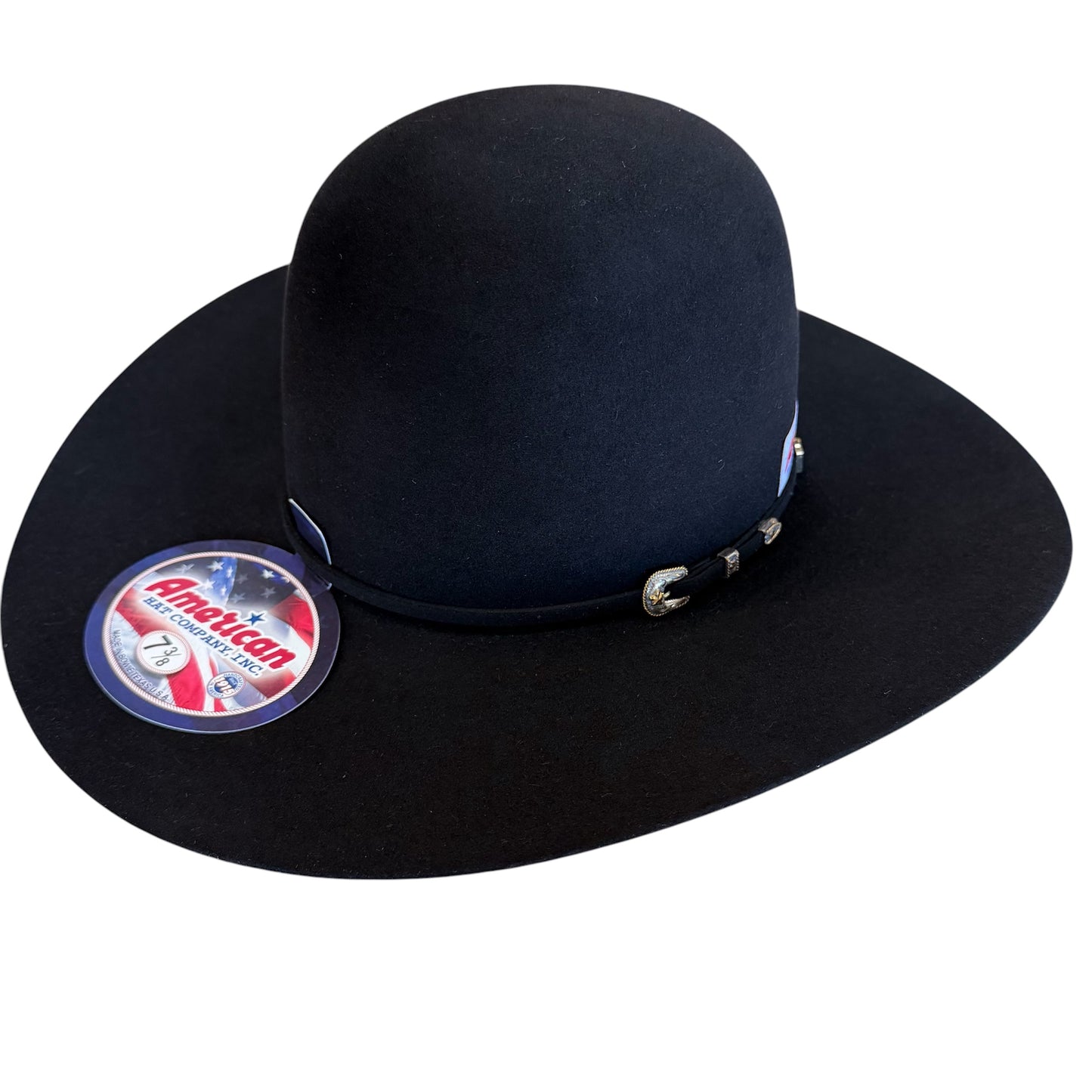 American Hat 500X Black Felt Hat 6" Open Crown