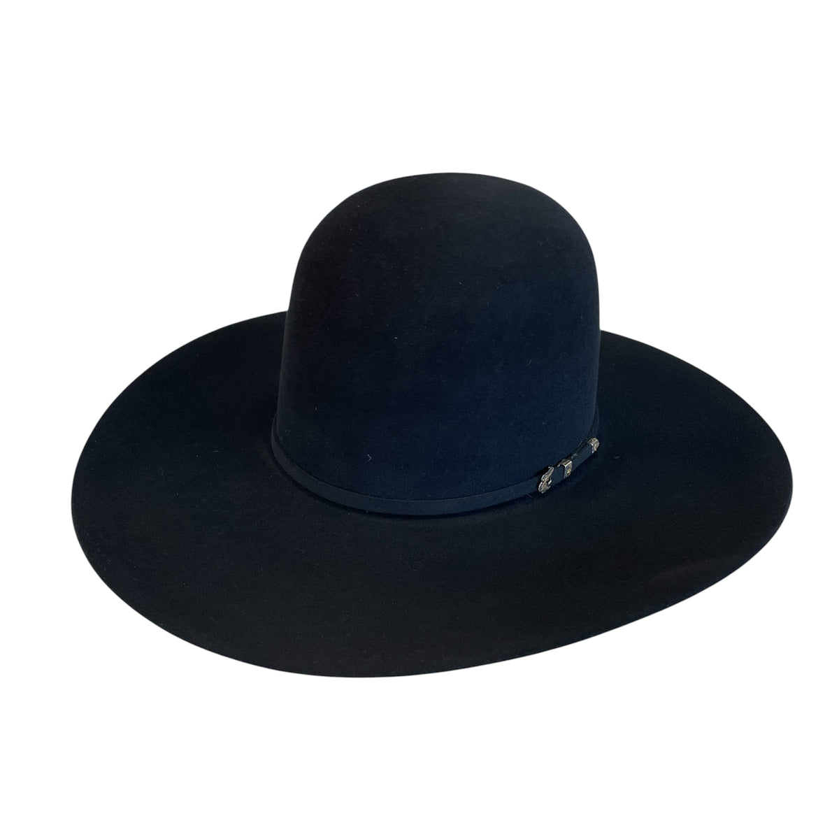 Rodeo King 100X BLACK 6" Open Crown Felt Hat