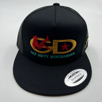 Get Dirty Merchandise Beta Gold/RD Black Trucker Hat
