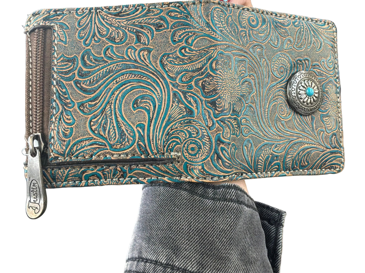 Justin Midi Wallet Embossed W/Concho 23055674W