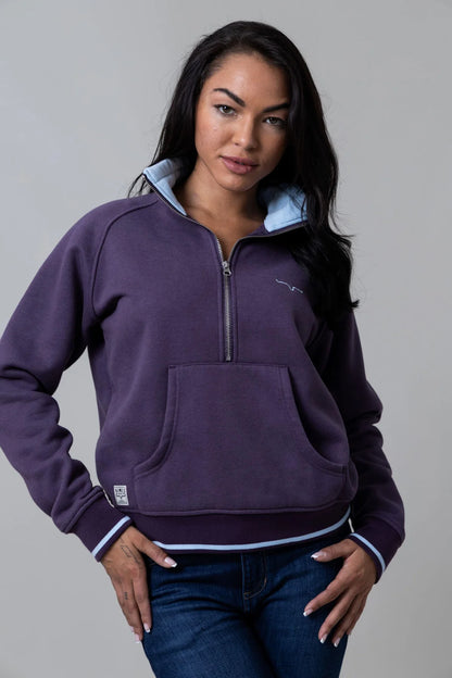 Women's Kimes Ranch Malta Cropped Quarter Zip PLUM