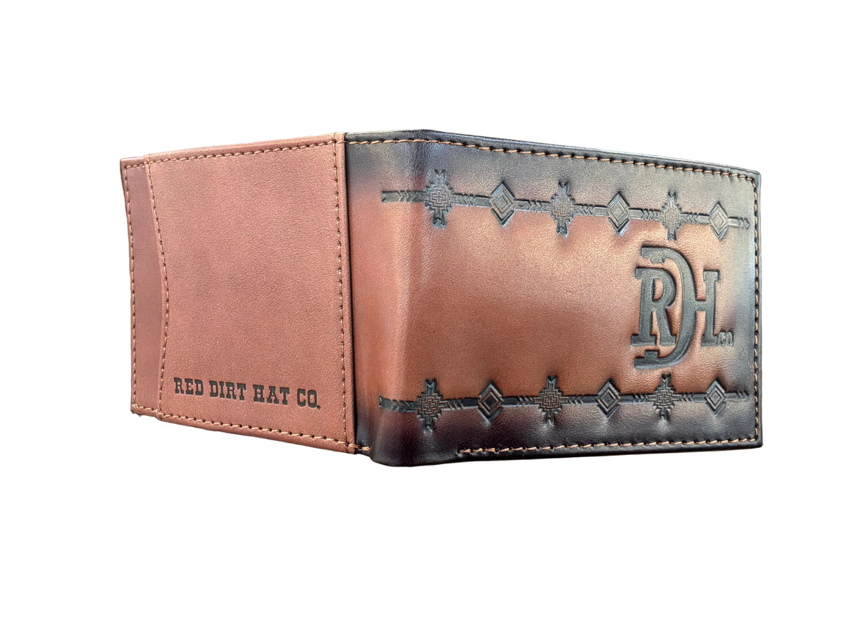 Red Dirt Bifold Wallet Burnish W/Aztec Pattern 2510138819