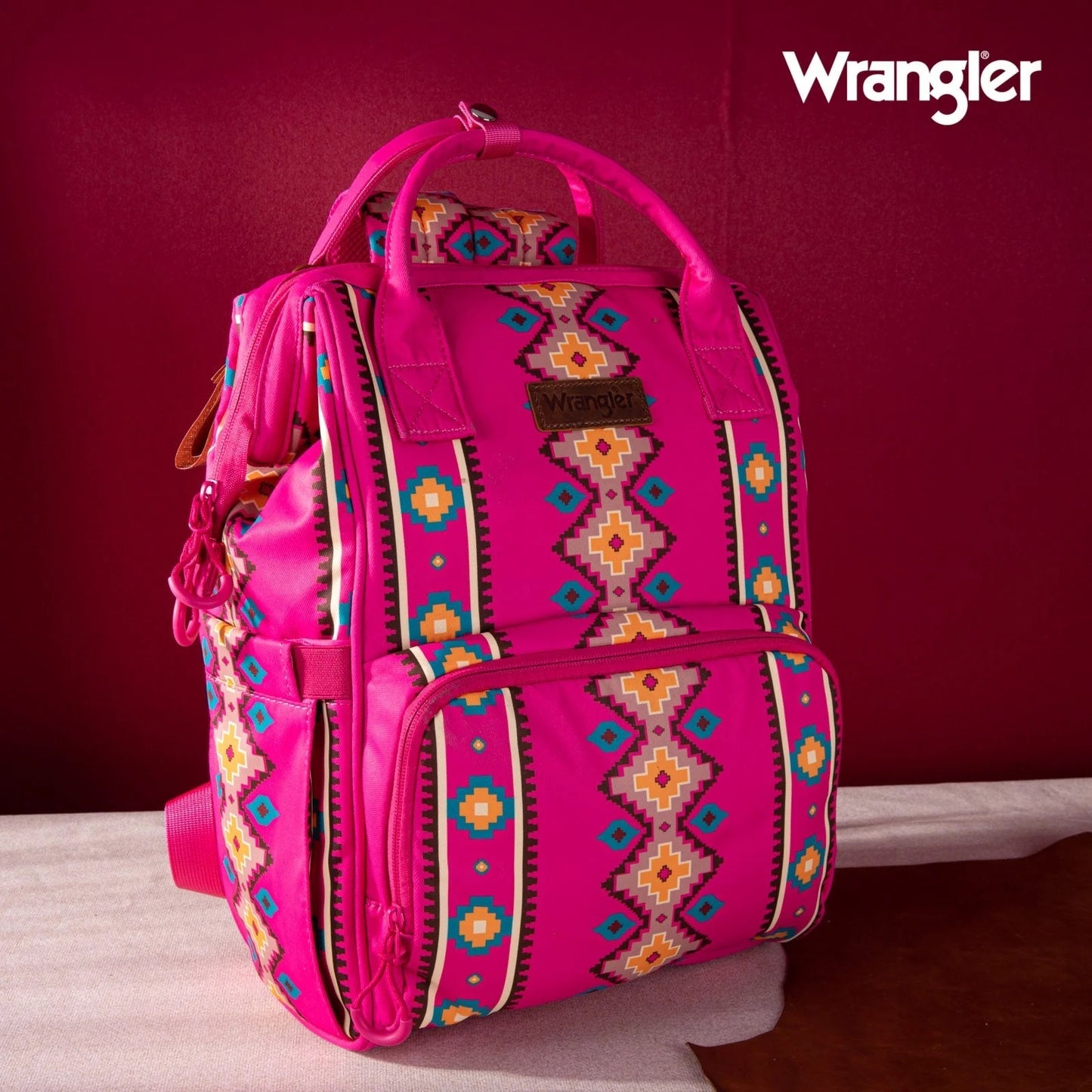 Wrangler Aztec Printed Callie Backpack- Hot Pink
