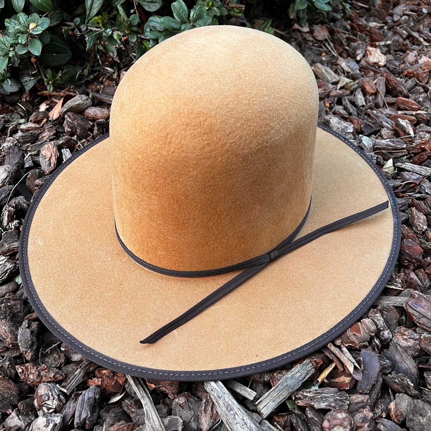 Laredo Wool Tall Crown Rust Felt with Cafe Bound Edge