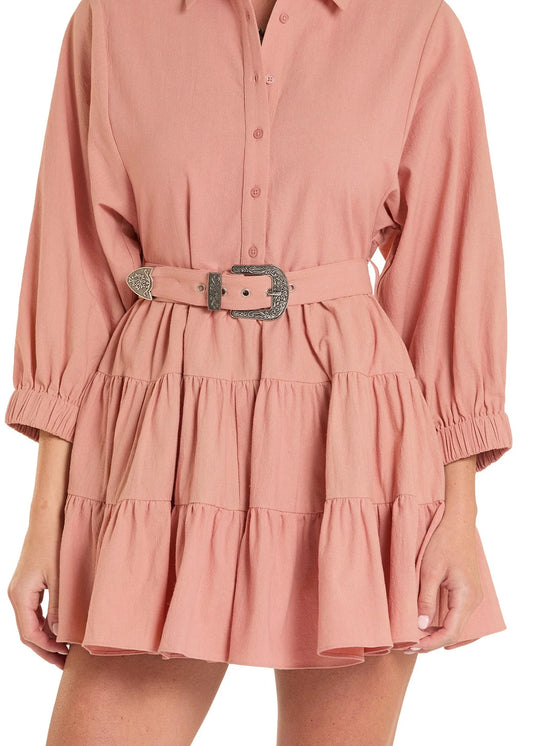 Women’s Mini Dress with adjustable Belt BWD2R08776 FINAL SALE
