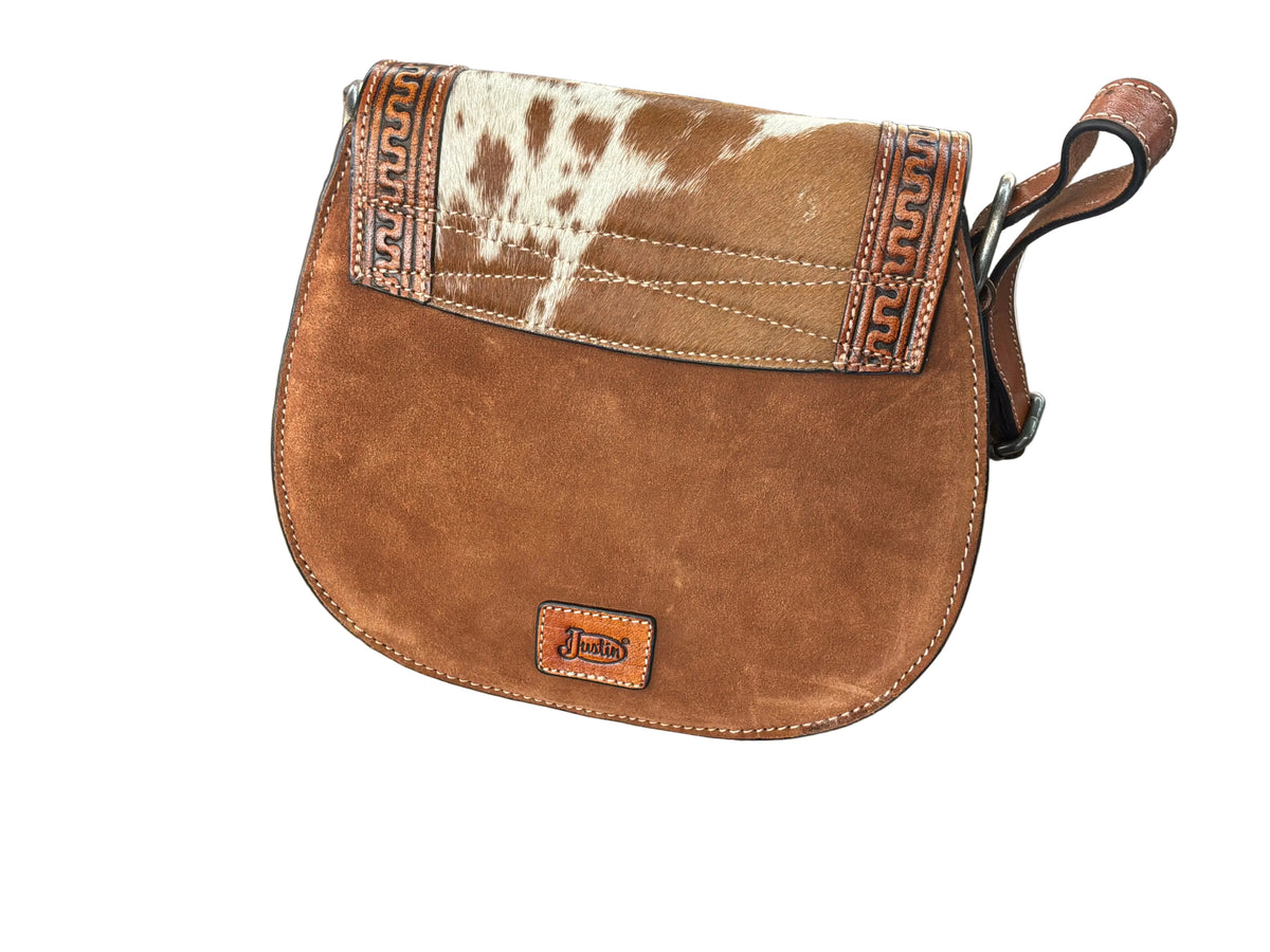 Justin Saddlebag Tan Serpentine W/ Hair On 2510250522