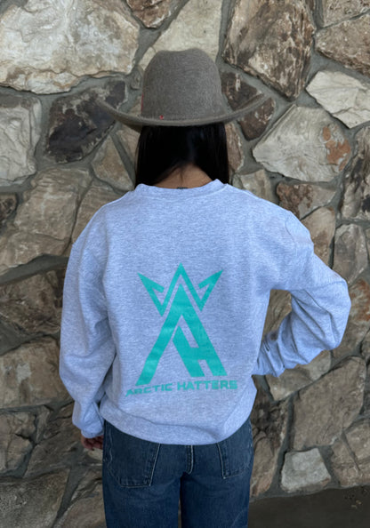 King Arctic Hatters Gray/Turquoise Crewneck