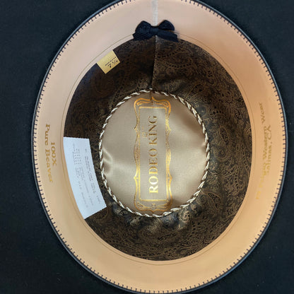 Rodeo King 100X BLACK 6" Open Crown Felt Hat