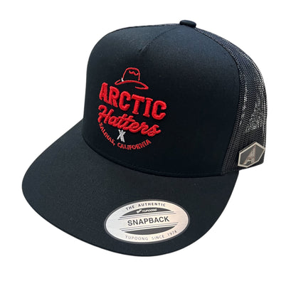 Arctic Hatters Red The Boss 2.0 Black Trucker Hat