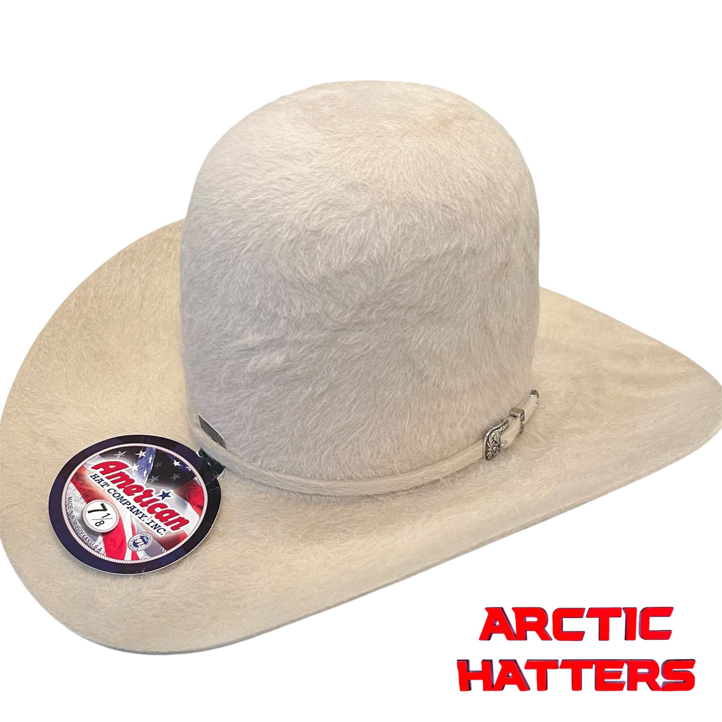 American Hat 20X Bone Grizzly Felt Hat 7" Tall Crown