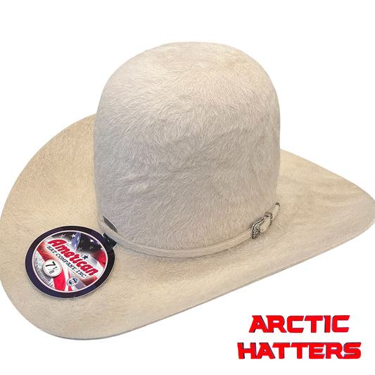 American Hat 20X Bone Grizzly Felt Hat 7" Tall Crown