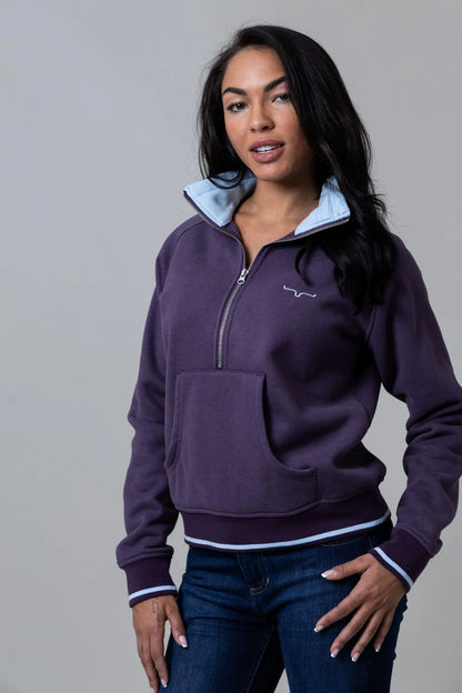 Women's Kimes Ranch Malta Cropped Quarter Zip PLUM