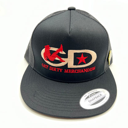 Gorra trucker negra Get Dirty Merchandise Beta RG/RD