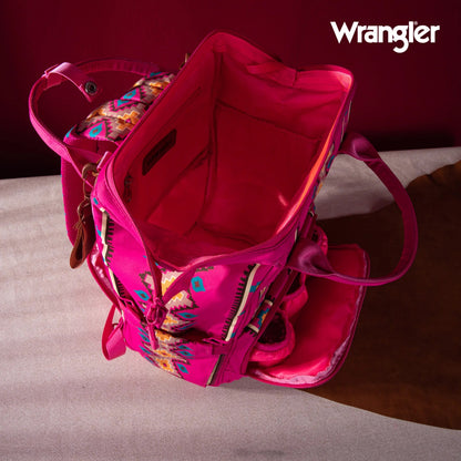 Wrangler Aztec Printed Callie Backpack- Hot Pink