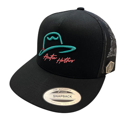 Arctic Hatters Neon Cutters Pink F 2.0 Black Trucker Hat