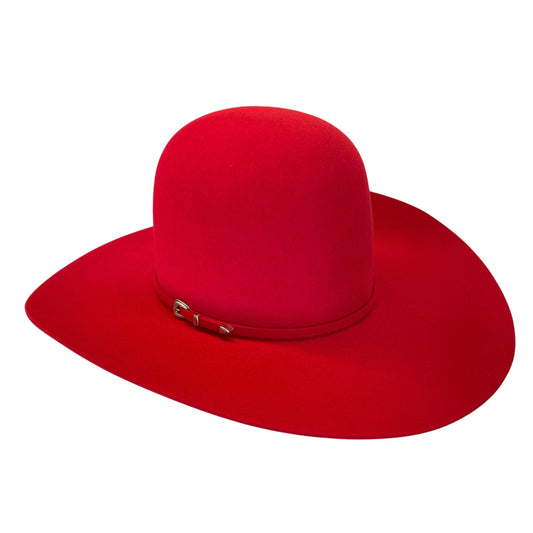 Rodeo King 7X Red Open Crown Felt Hat