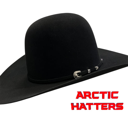 American Hat 200X Black Felt Hat 6" Open Crown