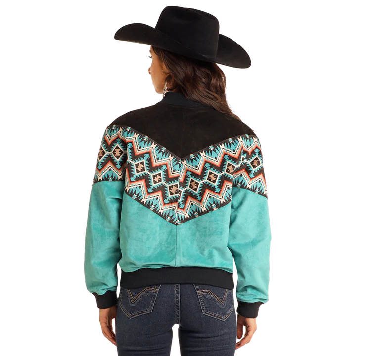 Women's Turquoise Bomber Jacket