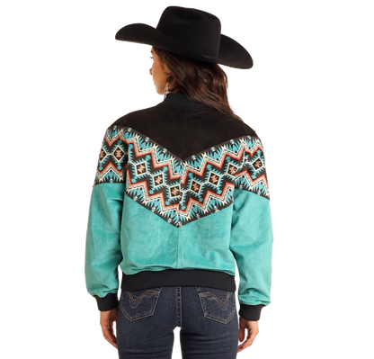 Women's Turquoise Bomber Jacket