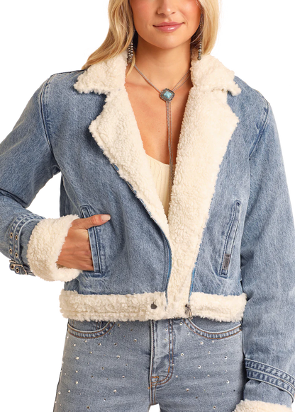 Women's Sherpa Lined Denim Jacket