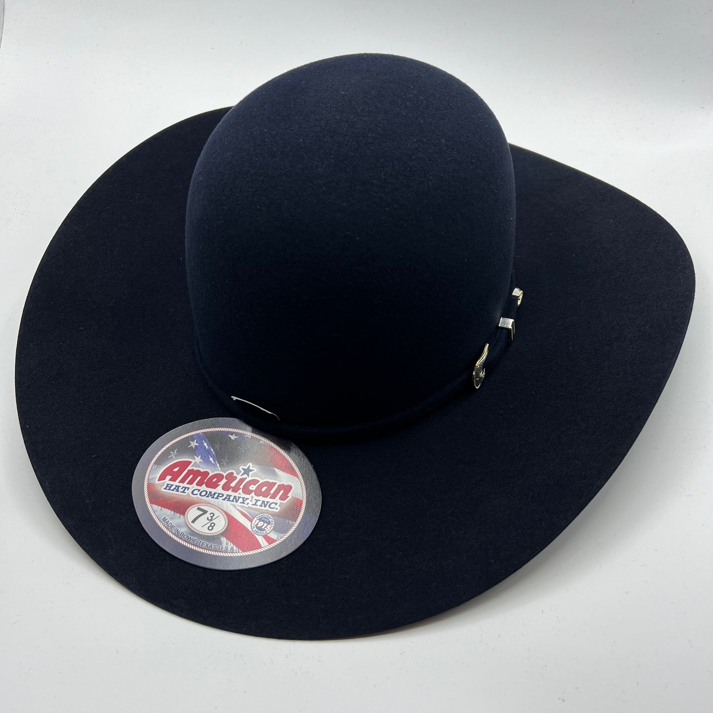 American Hat 10X Sombrero de Fieltro Azul Medianoche Corona Abierta de 6"