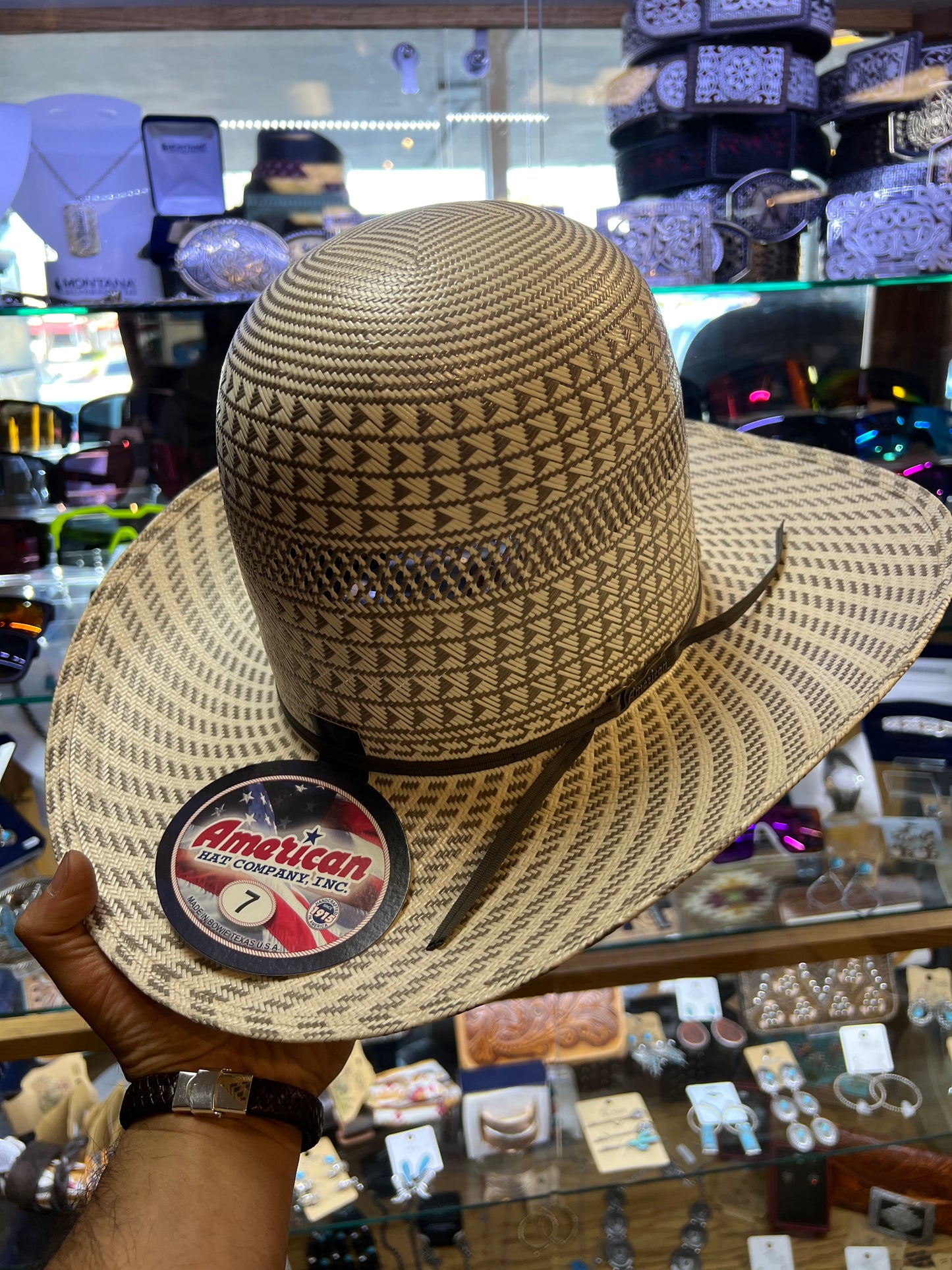 American Hat Straw 6120 7” Crown- 4” Brim