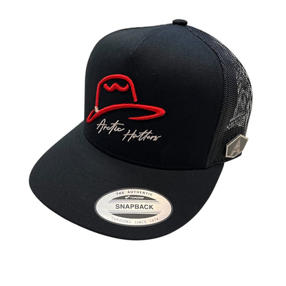 Arctic Hatters Red Cutters 2.0 Black Trucker Hat