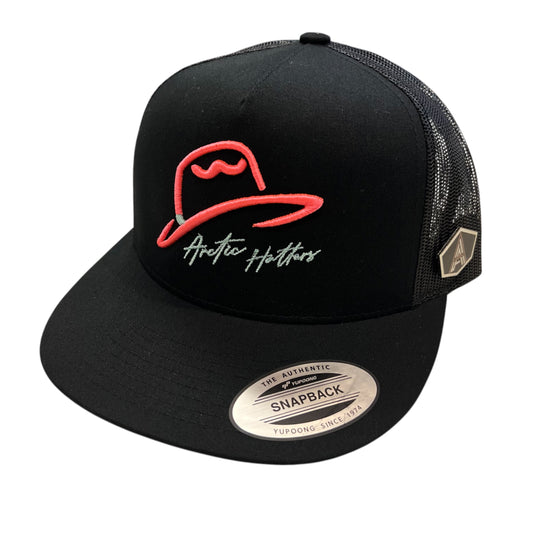 Arctic Hatters Neon Pink Cutters 2.0 Black Trucker Hat