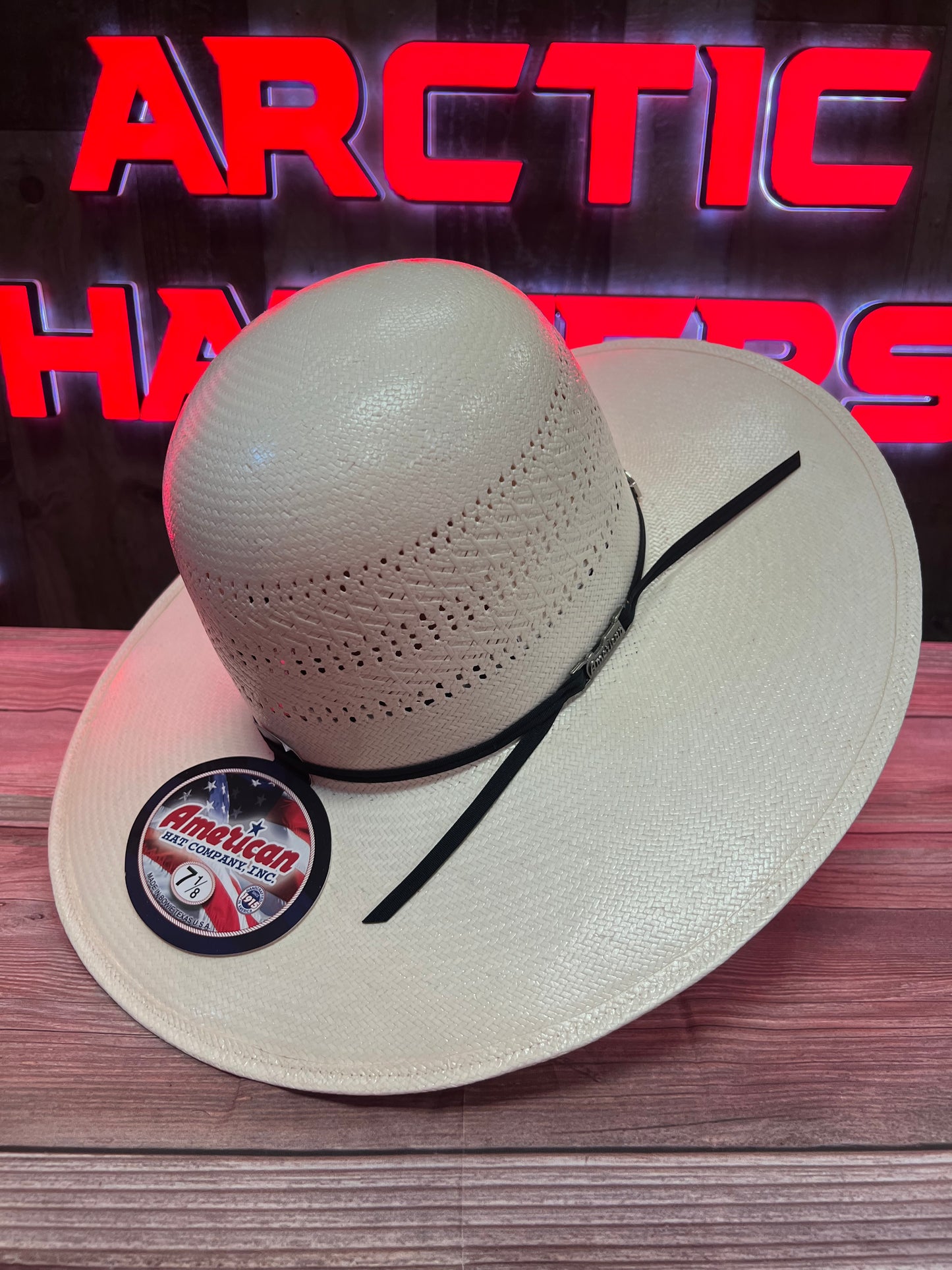 American Hat Straw 7400 Open Crown 6"
