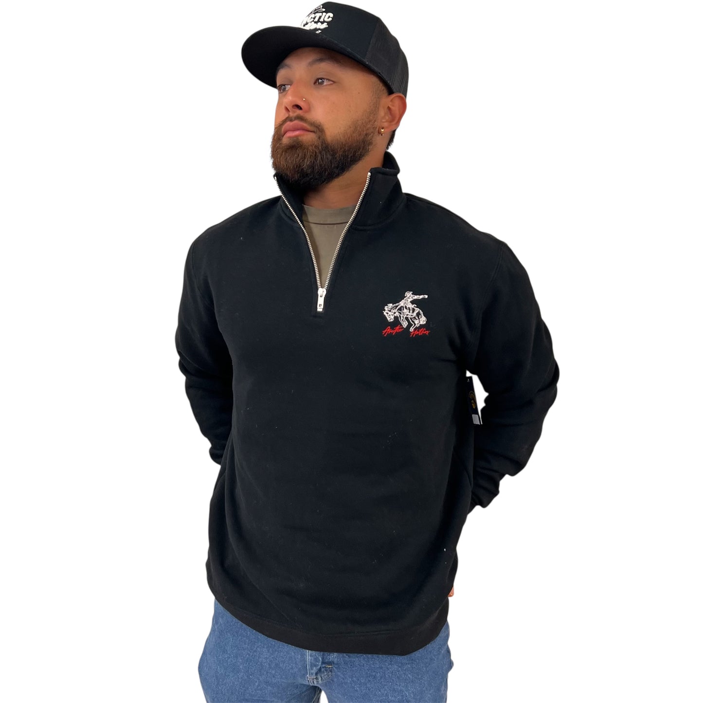 Arctic Hatters Bronc Black/wht Half Zip