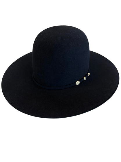 Stetson El Presidente 100X Black Felt 4 1/4" Open Crown