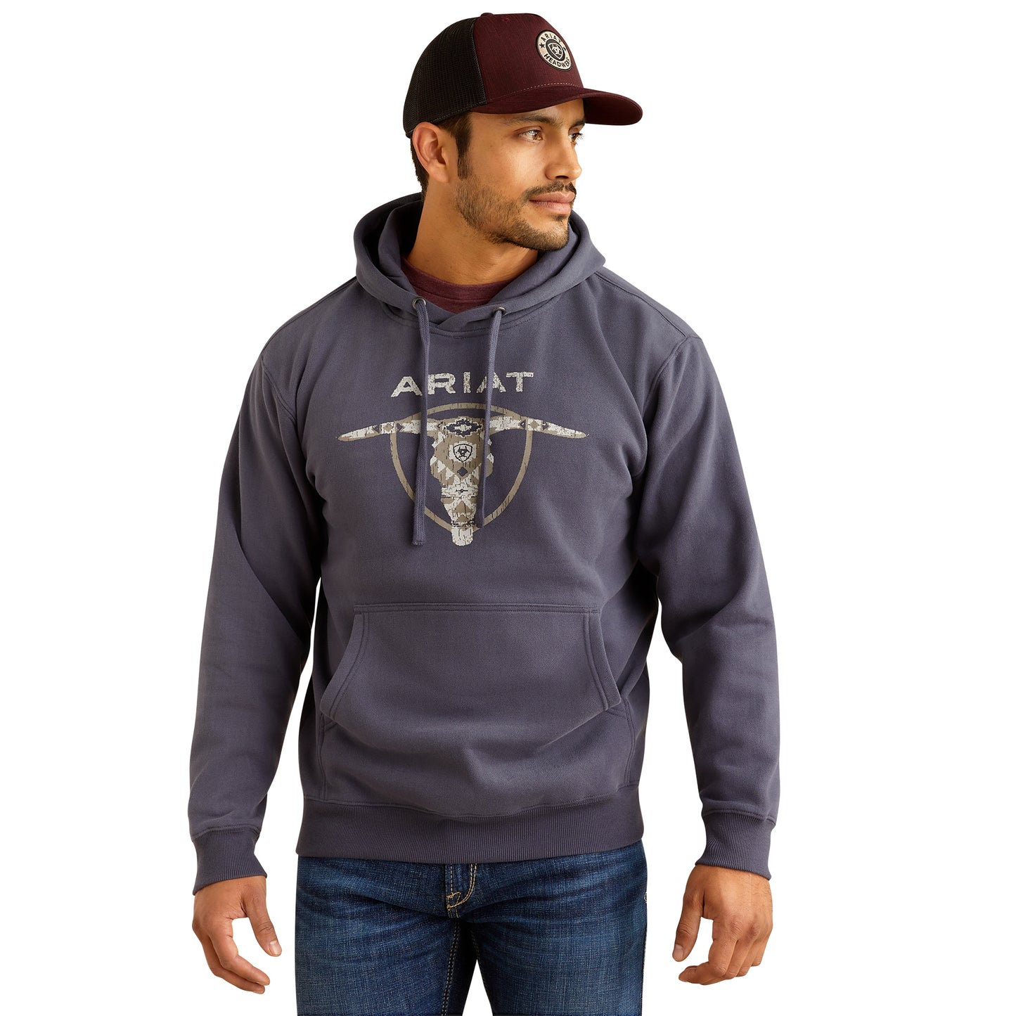 Men’s Ariat Southwest Longhorn Hoodie Odyssey Grey