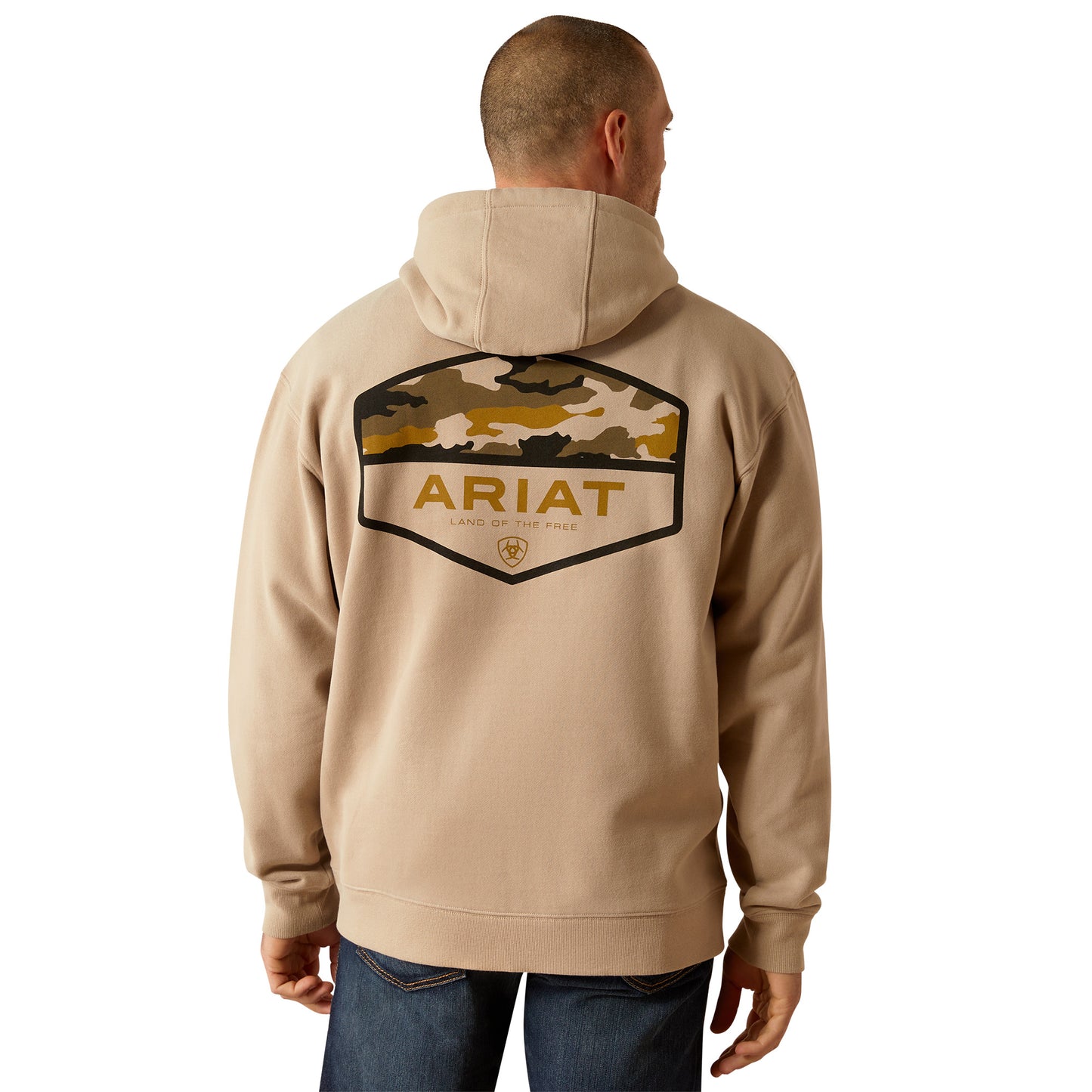 Men’s Ariat Camo Hex Hoodie Beige