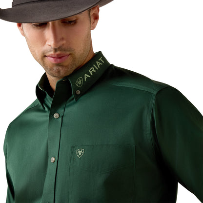 Men Team Logo LS Twill Shirt Pineneedle Green/ Aspen Green 10079291