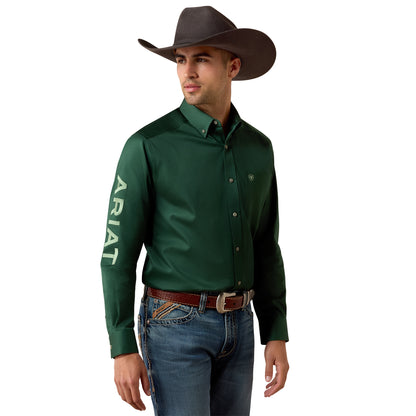 Men Team Logo LS Twill Shirt Pineneedle Green/ Aspen Green 10079291