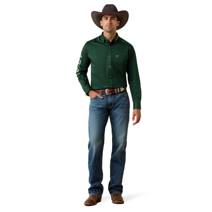 Men Team Logo LS Twill Shirt Pineneedle Green/ Aspen Green 10079291