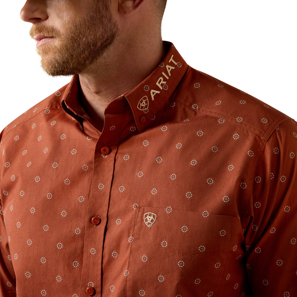 Men Team Dakota LS Shirt Mayple Syrup Medallion /Pebble 10080596